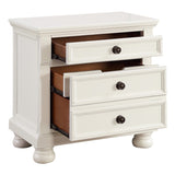 Bedroom Furniture White Finish Bun Feet Nightstand with Hidden Drawer Casual Transitional Bed Side B01146202