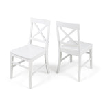 ZUN Acacia Wood Dining Chairs, White 62888.00WHI