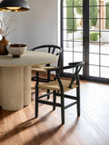 Black Wooden 2pc Side Chairs Dining Room Furniture Kitchen Dining Chair Woven Rope Seat Modern Style B011P312733