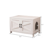 ZUN Cat Litter Box Enclosure, Litter Box Furniture Hidden with Barn Door, Wooden Washroom Furniture, W3008P235397