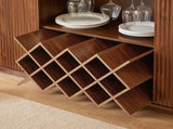 58" Modern Wavy Curve Sideboard-Multifunctional storage cabinet with wine rack and glassware holder, W1162P478268