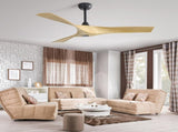52 Inch Modern Ceiling Fan With 3 ABS Blades Remote Control Reversible DC Motor Without Light For W934P264508