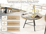 3-Piece Patio Set, 2 Acapulco Chairs Tempered Glass Table, PE Rope Powder-Coated Steel Frame 15680874