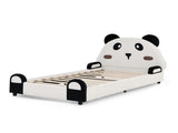 Twin Size Cute Panda-Shaped Kids Bed with Safety Soft Padded Edges, Solid Wood Toddler Bed Frame for W1413P384935