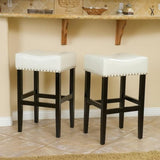 30-inch Backless ivory Leather Counter Stool N780P234206L