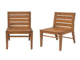 Outdoor Acacia Wood Dining Chair , Teak Finish Patio Chair with Ergonomic Curved Back, N773P355906T