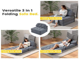 Convertible Corduroy Lounge Chair with Tufted Design, Full Foam Support, Fold-Out Sleeper & 60316338