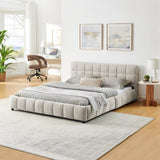 Queen Size Upholstered Bed ,comfortable upholstered bed frame, Chenille fabric, with headboard and W487P235287