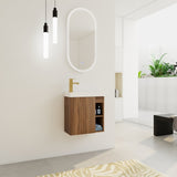 ZUN 20'' Floating Wall-Mounted Bathroom Vanity with White Resin Sink & Soft-Close Cabinet Door W999P143199