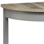 ZUN Grey Oak and Grey Half Moon Console Table with Bottom Shelf B062P181397