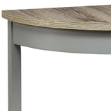 Grey Oak and Grey Half Moon Console Table with Bottom Shelf B062P181397