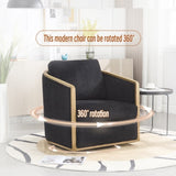 COOLMORE Corduroy Barrel Chair, Comfortable Accent Sofa Chair for Living Room, 360 Degree W395P220274