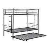 Twin Over Twin Metal Bunk Bed with trundle Black W2297P293753