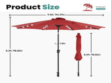 10 ft Outdoor Patio Umbrella with Solar LED Lights, WeatherResistant Camping & Yard Umbrella with 42565216