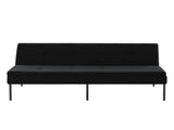 Black 3-Seater Futon Sofa Bed, Twin Folding Sleeper Sofa, Sturdy Metal Frame, Skin-Friendly B347P507913