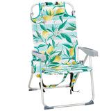 63*70*99cm Heightened Oxford Cloth Silver White Aluminum Tube Bearing 100kg Beach Chair Lemon 14359965