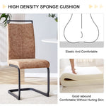 ZUN Modern Dining Chairs, Technology cloth High Back Upholstered Side Chair with C-shaped Tube Black W115149179