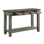 ZUN Coffee and Antique Gray Finish 1pc Sofa Table with 2 Drawers Bottom Shelf Wooden Living Room B011P175712