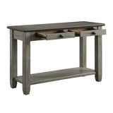 Coffee and Antique Gray Finish 1pc Sofa Table with 2 Drawers Bottom Shelf Wooden Living Room B011P175712