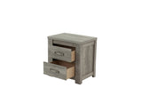 Bedroom Furniture Rustic Light Grey Simple 1pc Nightstand 2-Drawers Bed Side Table Solidwood B011P236769