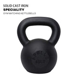 ZUN 45LBS Solid Cast Iron Kettlebells Ideal for Strength Training, Building Muscles 12494097