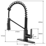 ZUN Matte Black Kitchen Faucet with Soap Dispenser Single Handle Kitchen Sink Faucet with Pull Down 48168484