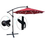 ZUN 10 ft Outdoor Patio Umbrella Solar Powered LED Lighted 8 Ribs Umbrella with Crank and Cross Base for W65627950