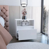Austin Nightstand , End Table, Side Table Casters, Single Drawer-White B20092129