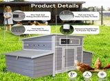 Large Wooden Chicken Coop Outdoor Hen House Poultry Cage for Outdoor with 2 Sides Nesting Boxes W2326P486267