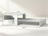 2-Tier Modern Geometric Coffee Table Engineered Wood Low Center Table with Storage Shelf, Waterproof 79340372