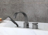 Waterfall Bathtub Faucet with Sprayer, 3-Hole Roman Filler with Hand Shower Deck Mount Waterfall W1224P206184