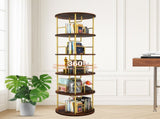 5 Tier Rotating, 360&deg Display Round Spinning, Wood & Metal Stackable Spinning 83593821