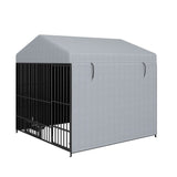 ZUN Large Dog Kennel Outdoor Pet Pens Dogs Run Enclosure Animal Hutch Metal Coop Fence with Roof W1820P178900