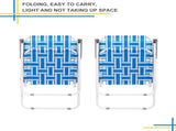 2pcs Steel Tube PP Webbing Bearing 120kg Folding Beach Chair Blue& White Strip 86473256