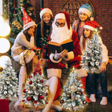 22in Mini Christmas Tree with Light Artificial Small Tabletop Christmas Decoration with Flocked 55611026