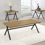 Golden Oak and Gunmetal 3-piece Occasional Set B062P153606