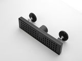 12 Inch Linear Shower Drain with Removable Square Patterned Grate, 304 Stainless Steel with Hair 44188457