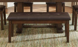 Transitional Dining 1pc Wooden Bench Button-Tufted Seat Light Rustic Brown Finish B01176990