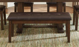 ZUN Transitional Dining 1pc Wooden Bench Button-Tufted Seat Light Rustic Brown Finish B01176990