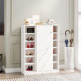 ZUN Marble white shoe cabient with sliding door have 6 layers can storage at least30 pairs shoes W1320P191410