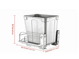 Pullout Trash Can for Kitchen Cabinets 35 QT, Under Mount Garbage Bin with Heavy Duty Metal Soft 04371561