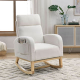 Welike 27.6"W Modern Accent High Backrest Living Room Lounge Arm Rocking Chair, Two Side W83472313