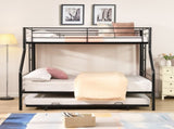 Twin Over Full with trundle Metal Bunk Bed , No Box Spring Needed, Easy Assemble W311P297436