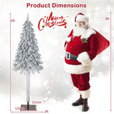 ZUN 6 Feet Christmas Tree Snow Flocked Xmas Decor 66031884