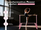 3.5FT Pink Solid Wood Ballet Barre With Adjustable Range Of 31.5-39.5 Inches For Dance Practice 23922331