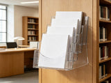 4-Tier Acrylic Brochure Holder 8.5 x 11 Inch, Clear Plastic Literature Display Stand with Removable 97573152