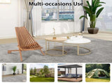 Wood Folding Chair for Outdoor, Low Profile Acacia Wood Lounge Chair for Balcony Porch Backyard 45059415