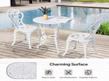 3 PCS Outdoor Set, All-Weather Cast Aluminum Rose Table and Chairs Set of 2, Patio 58855132