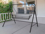 176*128*180cm Flat Top 250kg Garden Iron Swing Frame Black 76269217