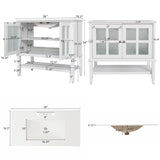 36" Bathroom Vanity with Ceramic Sink, Bathroom Vanity with Adjustable Shelf and Open Shelf, with N817P286249W